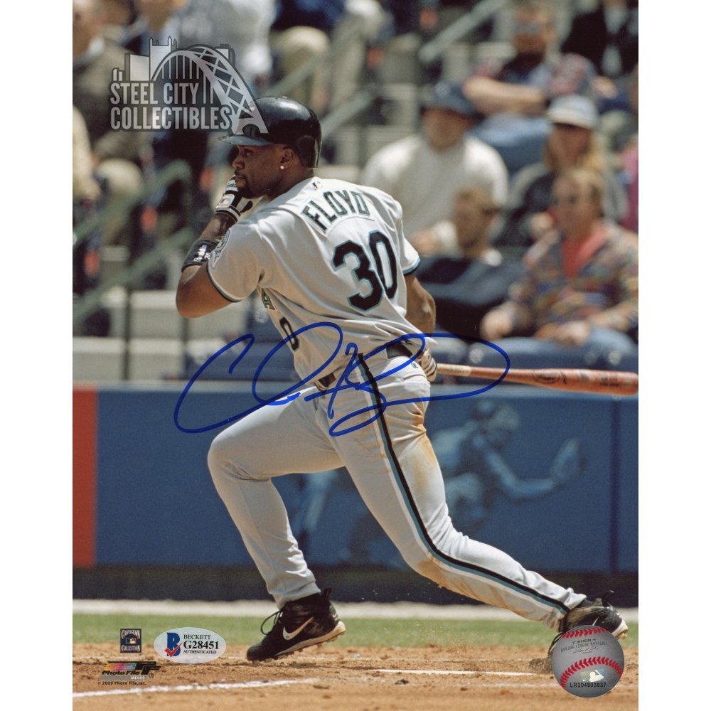 AUTOGRAPHED CLIFF FLOYD 8X10 Florida Marlins Photo - Main Line