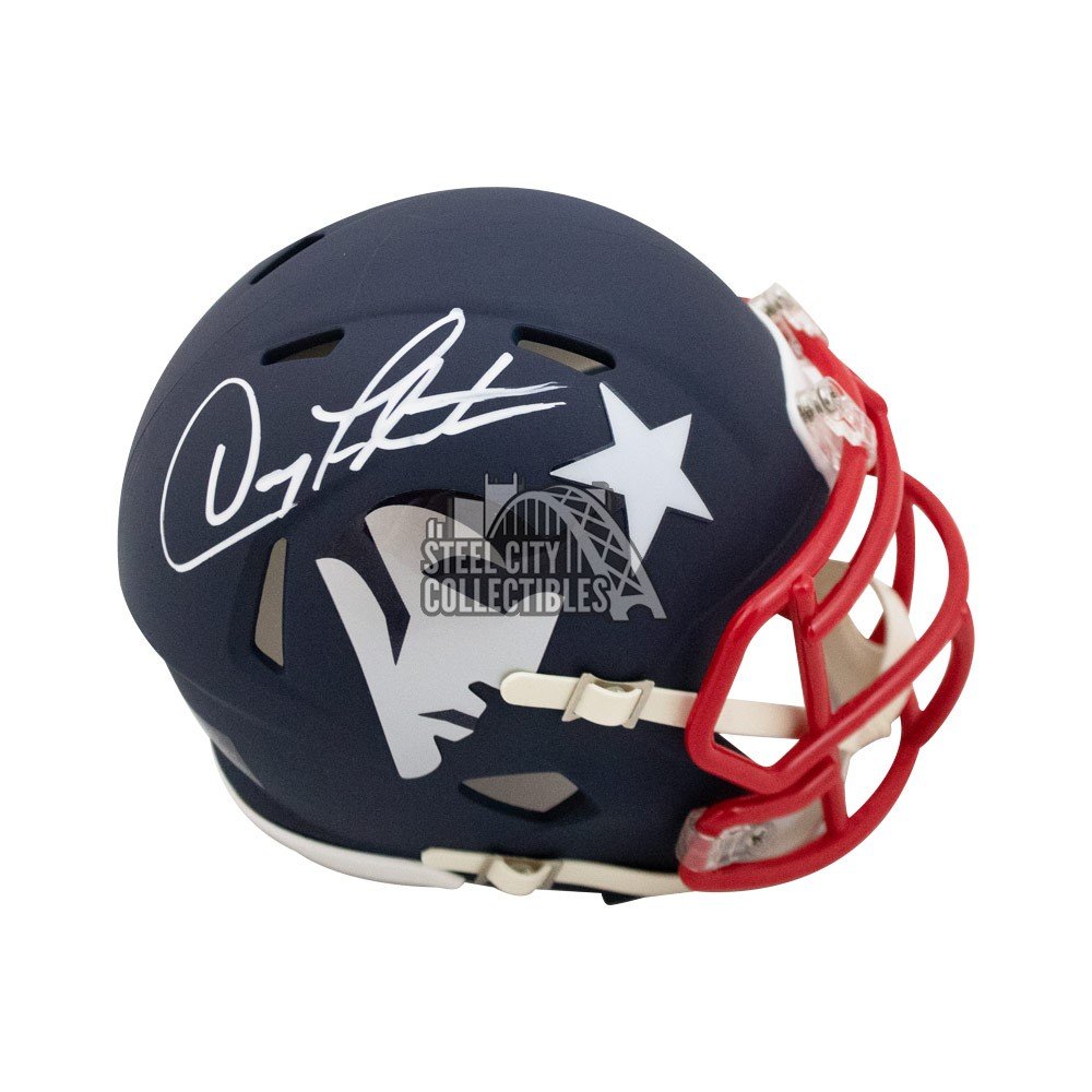 Doug Flutie Autographed New England Patriots Lunar Eclipse Mini Football  Helmet - BAS COA