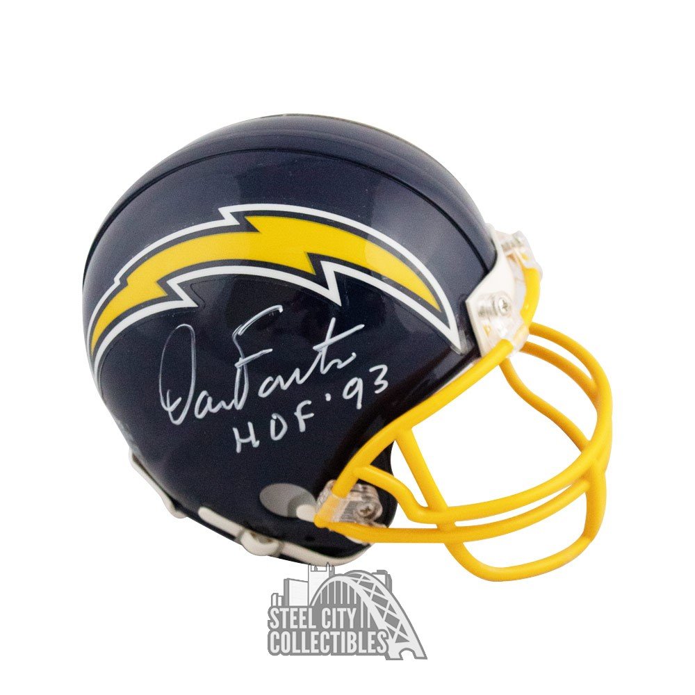 Dan Fouts HOF 93 Autographed San Diego Chargers Mini Football Helmet - BAS  COA