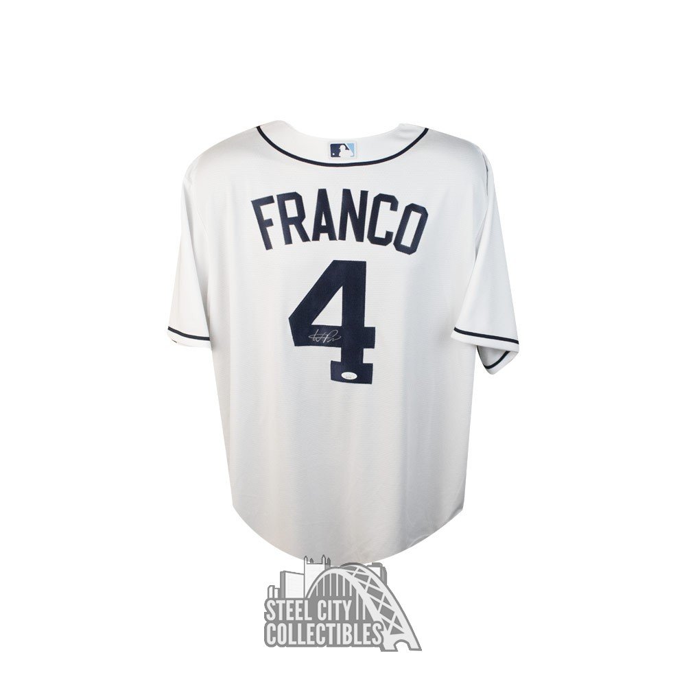 Tampa Bay Rays Wander Franco Autographed Blue Nike Jersey Size XL