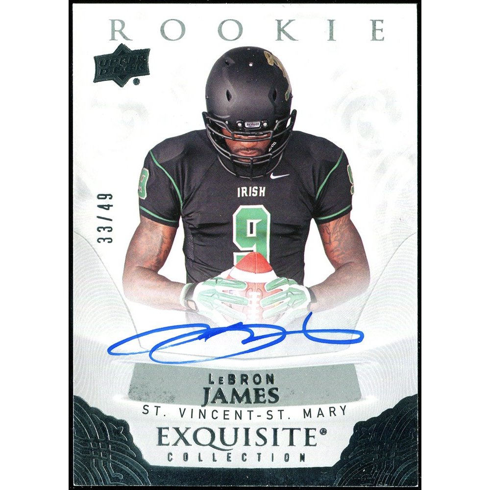 LeBron James 2013 Upper Deck Exquisite Football Preview Rookie Signature  33/49
