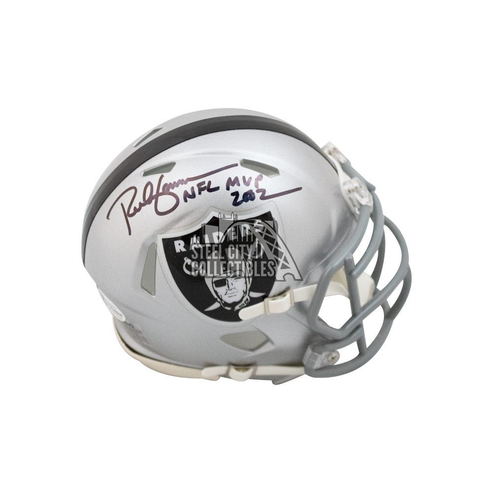 Rich Gannon Autographed Oakland Raiders Silver Speed Mini Helmet