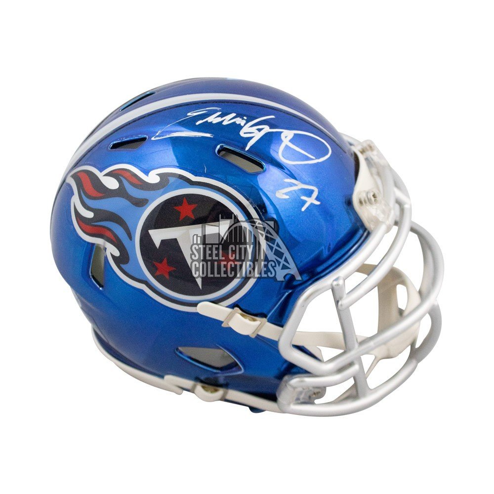 Eddie George Signed Tennessee Titans White ICE Speed Mini Helmet (JSA COA)