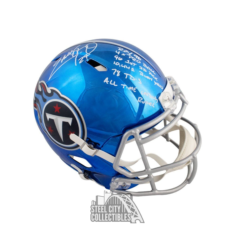 Eddie George 96 NFL ROY Autographed Titans Speed Authentic Full-Size  Football Helmet - BAS COA