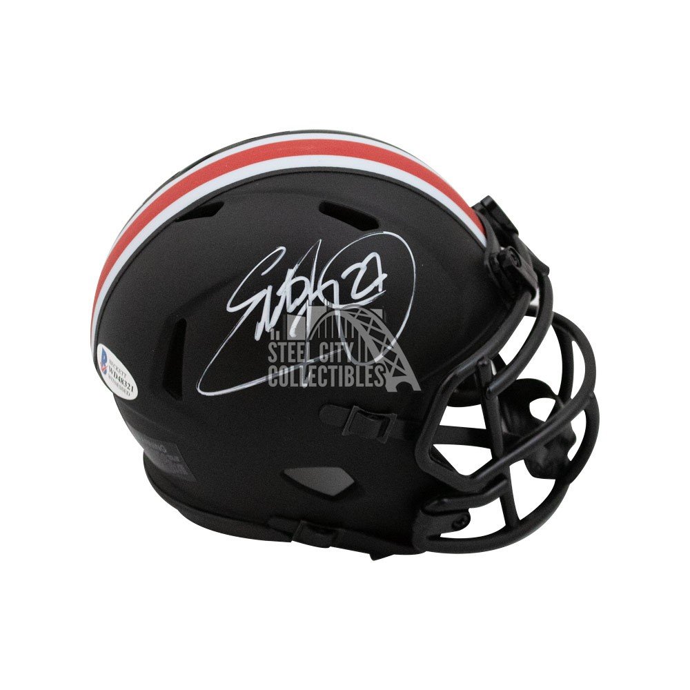 Eddie George Autographed Tennessee Titans VSR4 Mini Football Helmet - BAS  COA (Silver Ink)