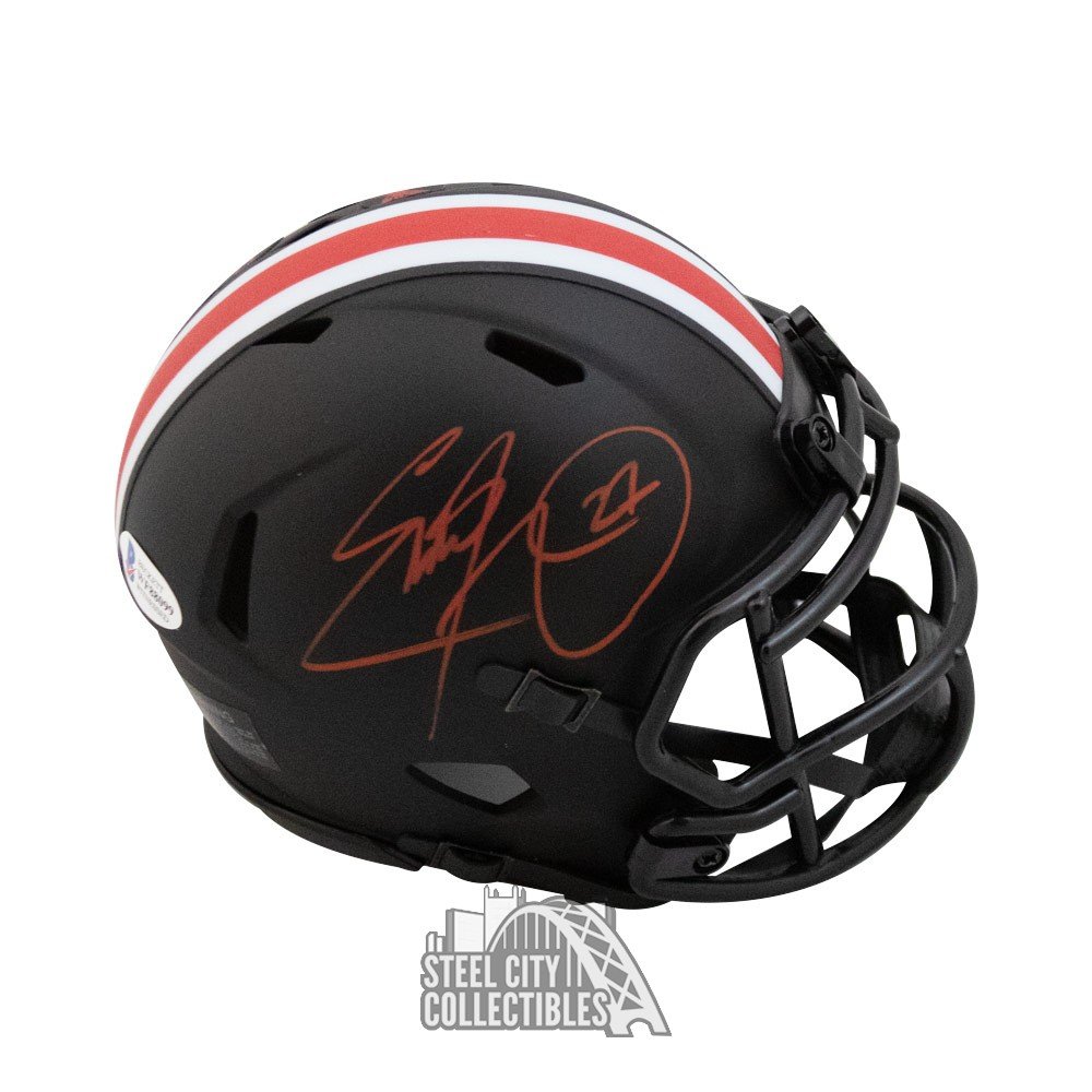 Eddie George Autographed Tennessee Titans Flash Mini Football Helmet - BAS  COA