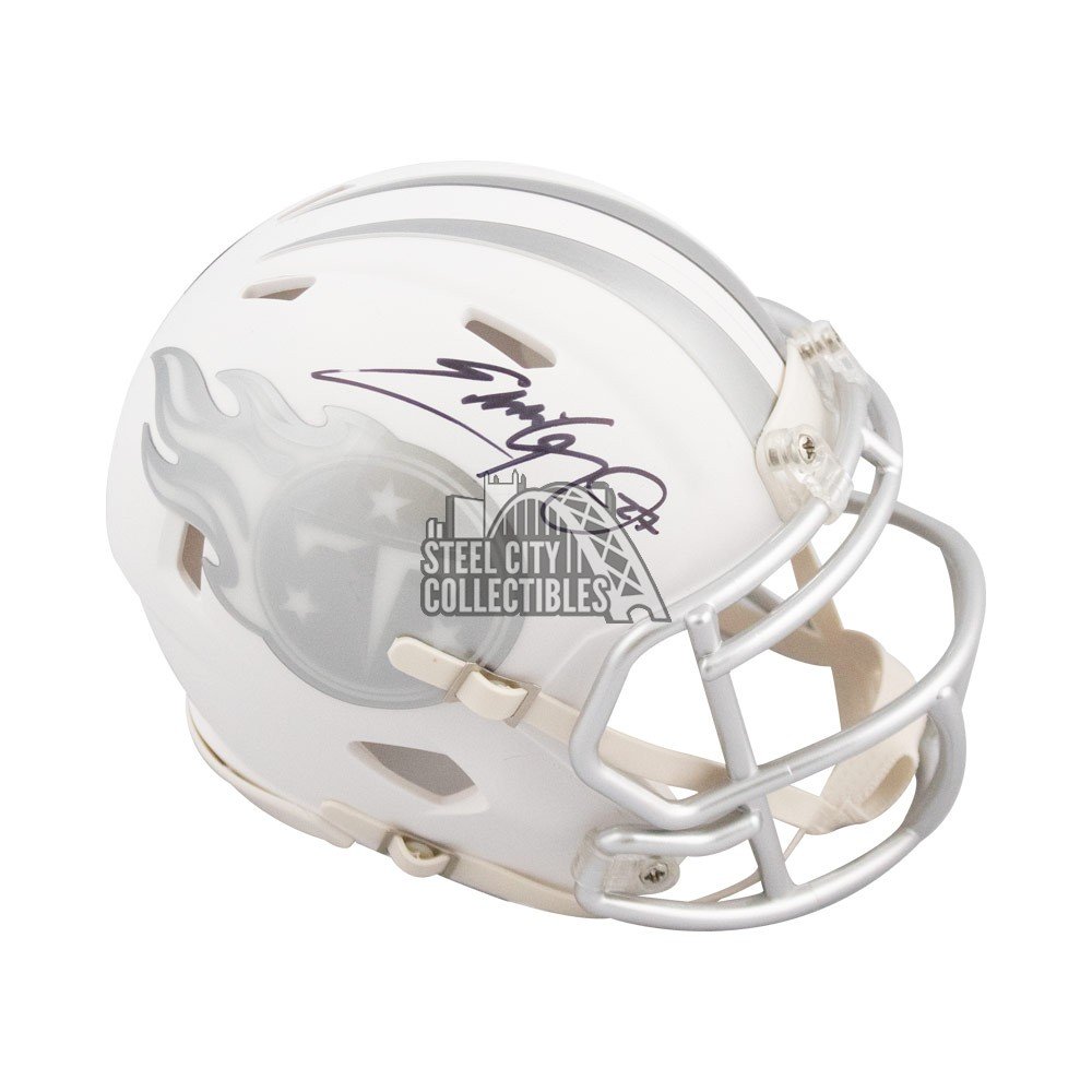 Eddie George Autographed Tennessee Titans VSR4 Mini Football Helmet - BAS  COA (Silver Ink)