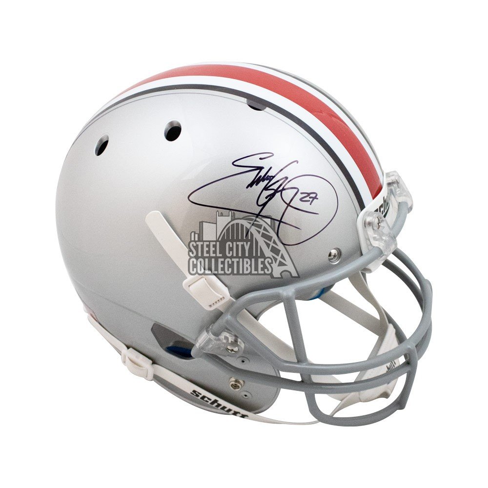 Shop Justin Fields Ohio State Buckeyes Signed Chrome Speed Mini Helmet