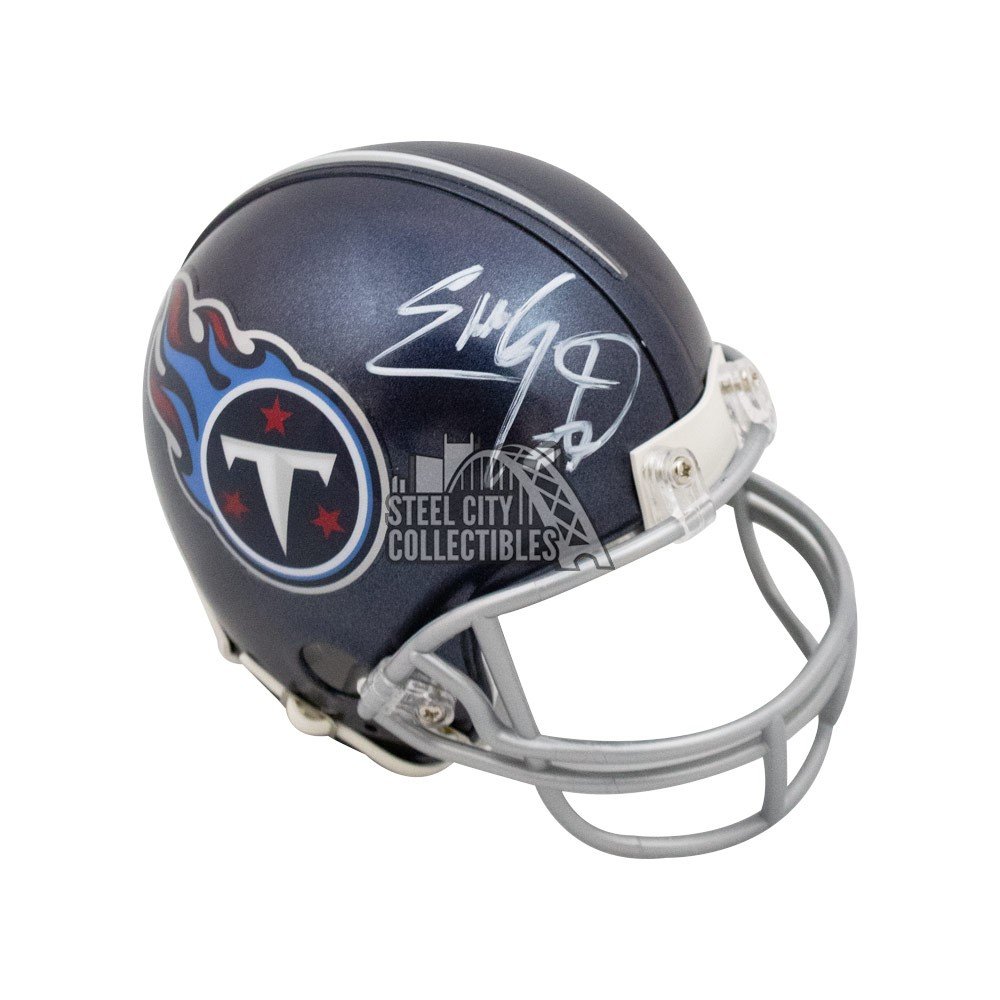 Eddie George Autographed Tennessee Titans Eclipse Replica Full-Size Football  Helmet - BAS COA