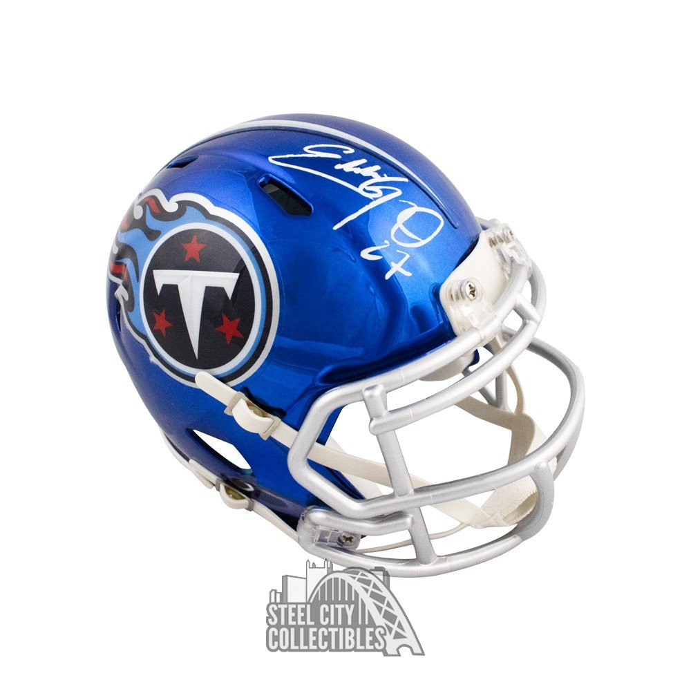 Eddie George Autographed Tennessee Titans Flash Mini Football Helmet - BAS  COA