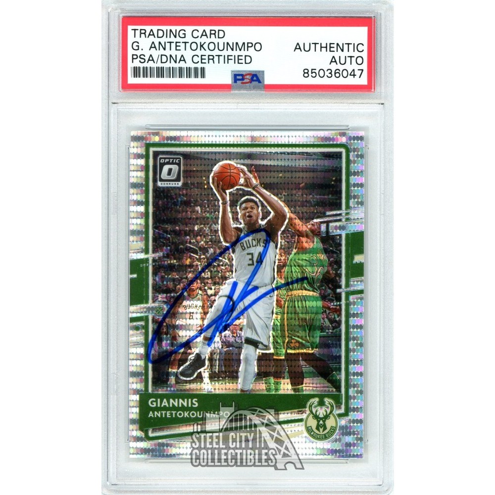 Giannis Antetokounmpo 2020-21 Donruss Optic Pulsar Autograph Card #29 ...