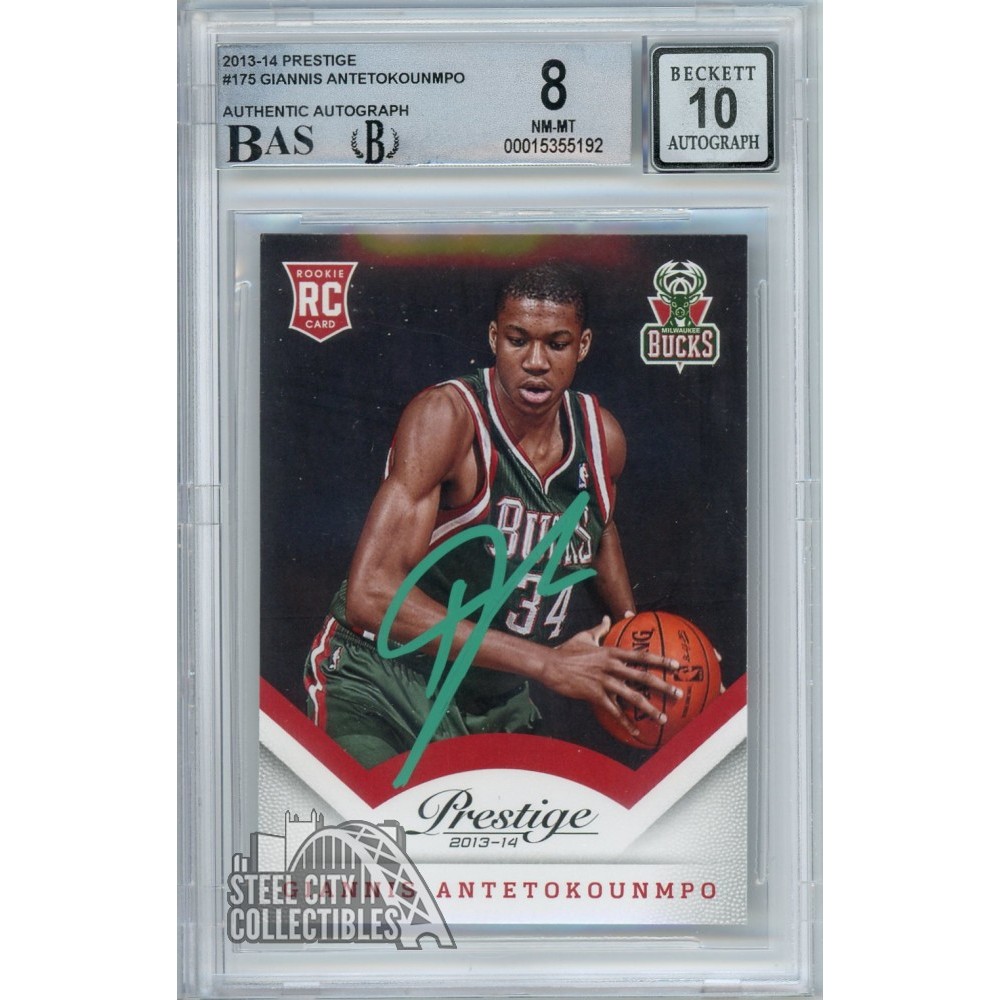 Giannis Antetokounmpo 2013-14 Panini Prestige Autograph Rookie Card ...