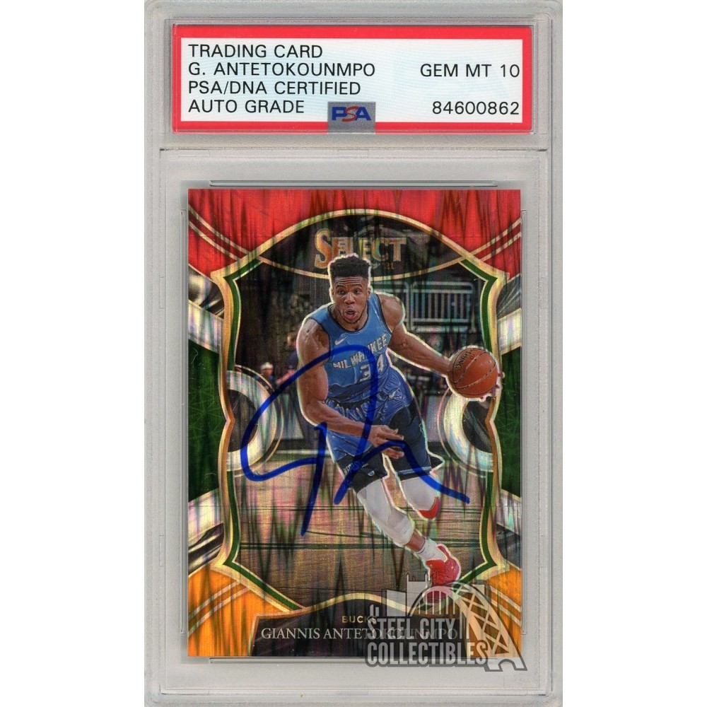 Giannis Antetokounmpo 2020-21 Panini Select Red White Orange Flash