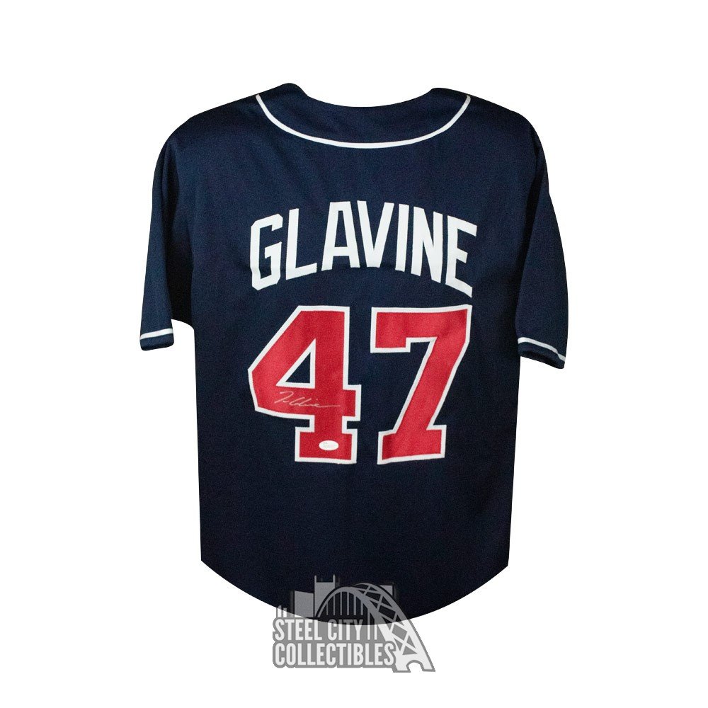 Tom Glavine Autographed Atlanta Custom Navy Baseball Jersey - JSA COA