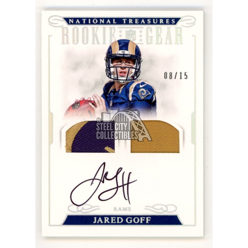 Jared Goff Autographed Football good Card 2016 Panini