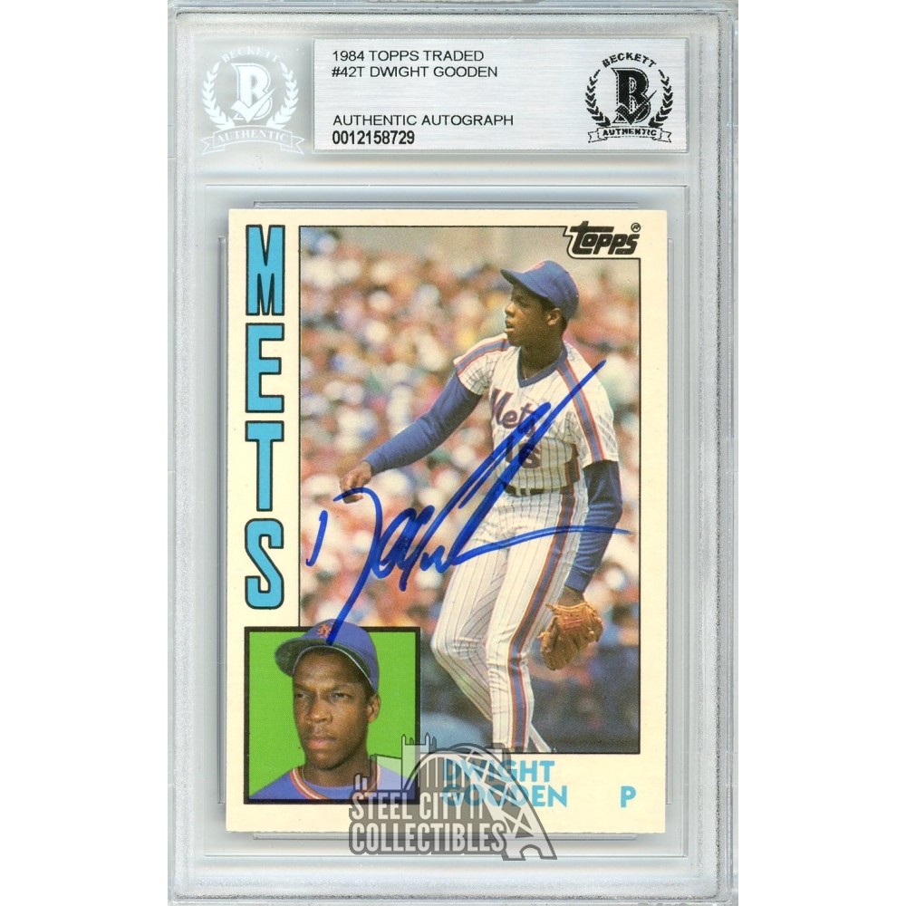 Dwight Gooden 1984 Topps Traded Autographed Card #42T - BAS