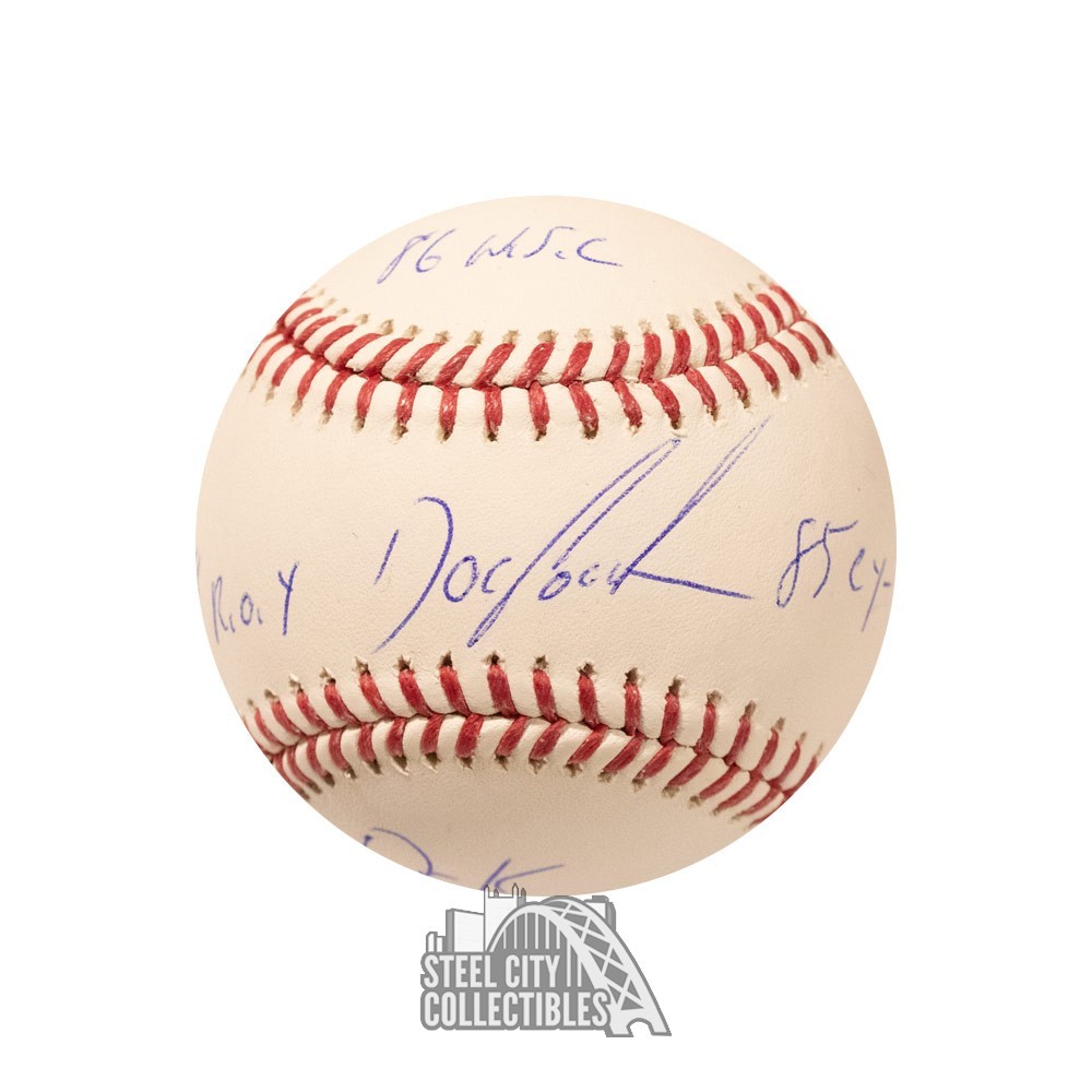 Dwight Gooden Stats Autographed Official MLB Baseball BAS Steel