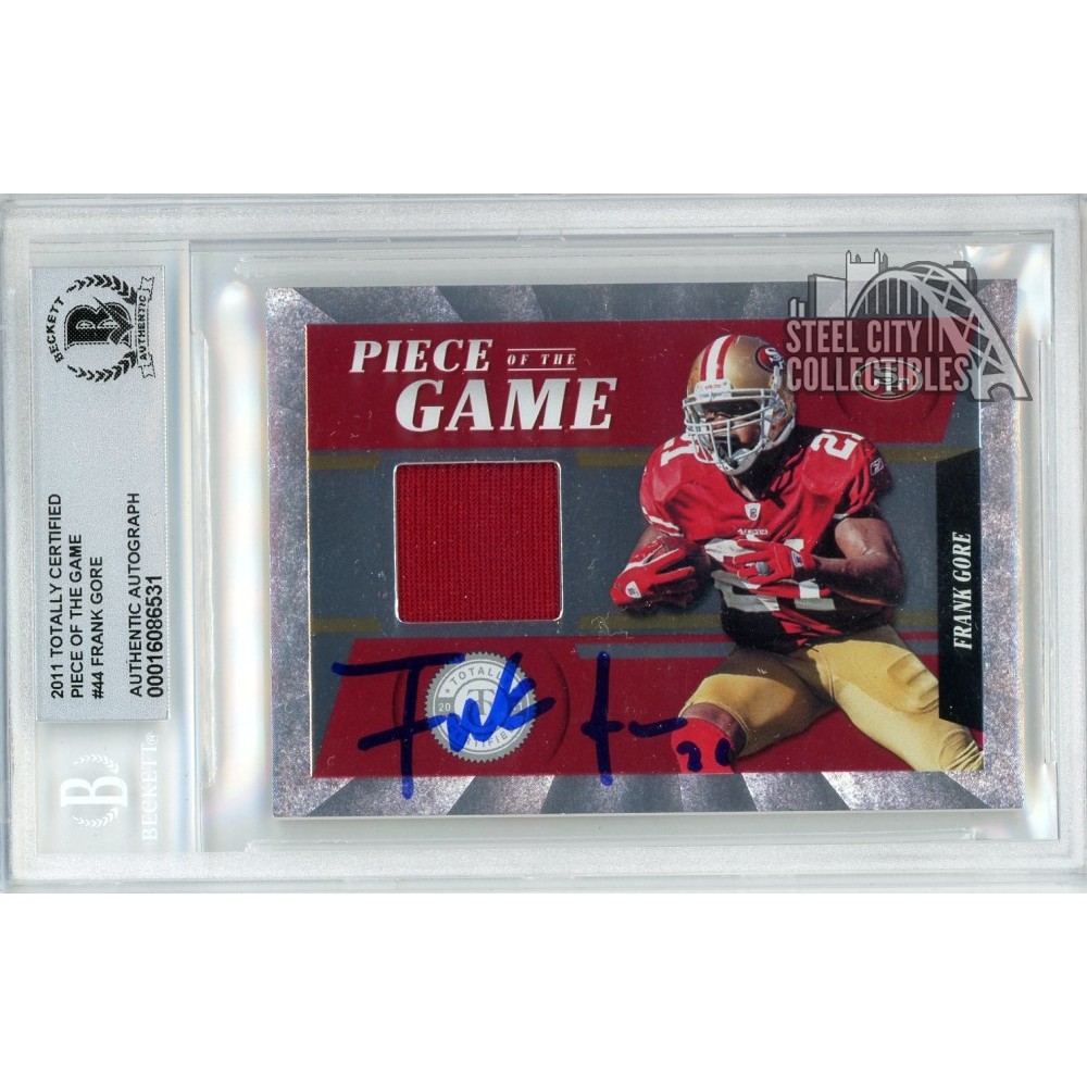 Frank Gore 2011 Totally Certified Autograph Jersey Card /149 #44 BAS 10