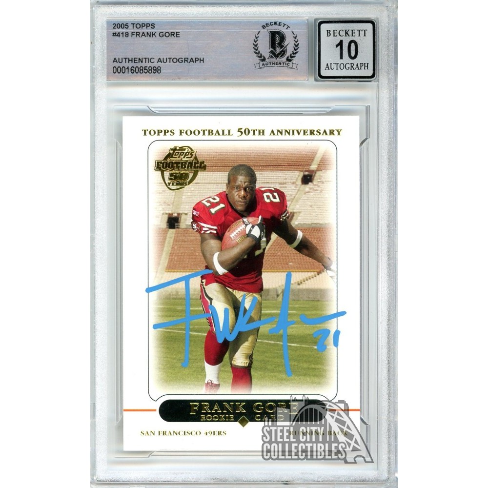 Frank Gore 2005 Upper Deck Autograph Rookie Jersey Card #SA-FR BAS 10