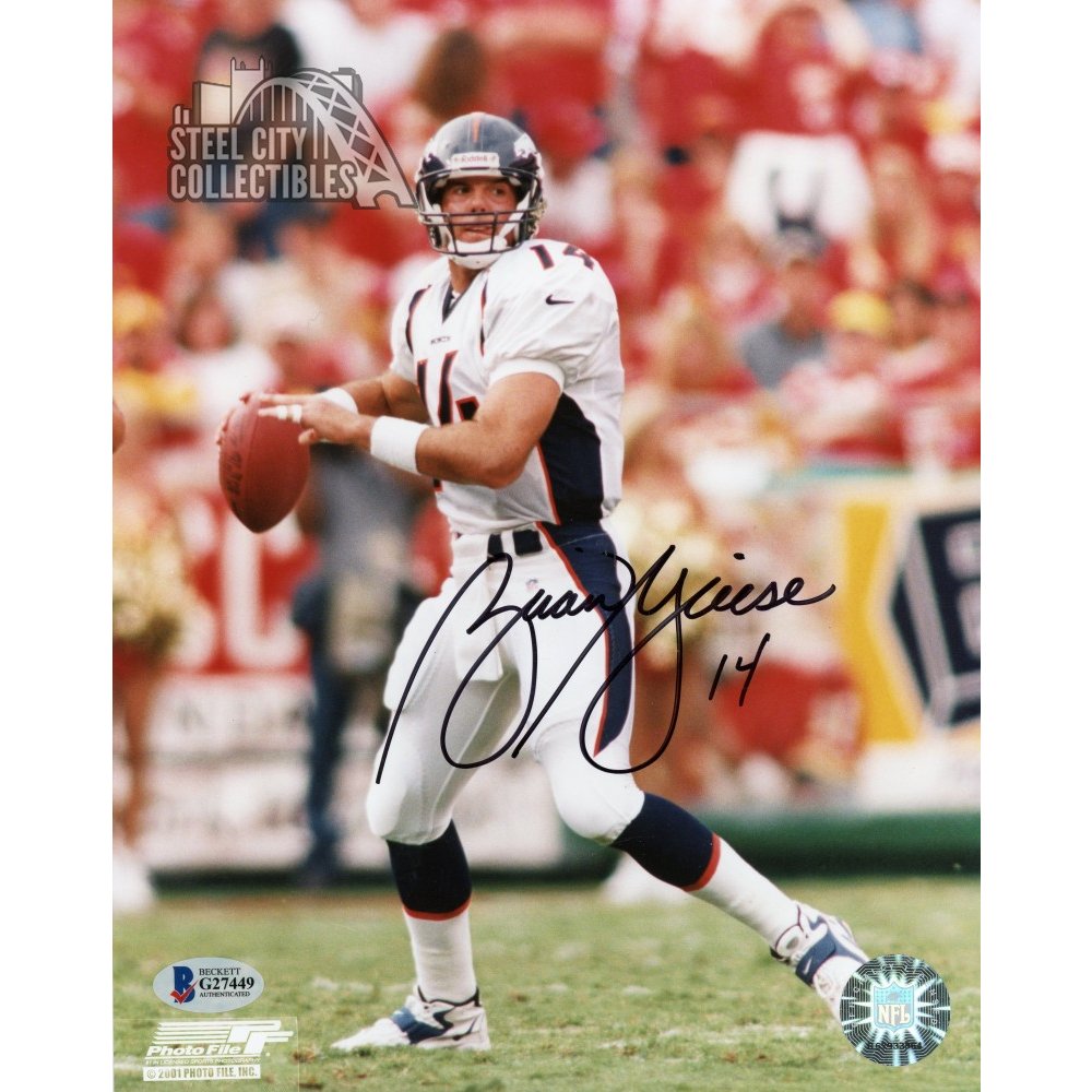 Brian Griese Autographed Denver Broncos 8x10 Photo (White Jersey) - BAS COA