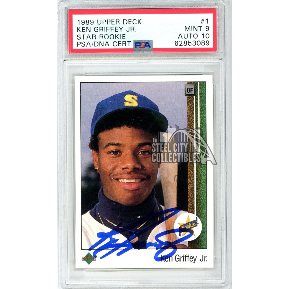 1989 Ken Griffey Jr Rookie Card #1 psa mint 9 auto 10