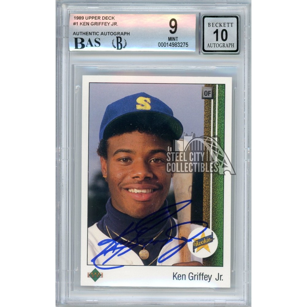 Ken Griffey Jr 1989 Upper Deck Autograph Rookie Card #1 BGS 9 BAS 10 ...