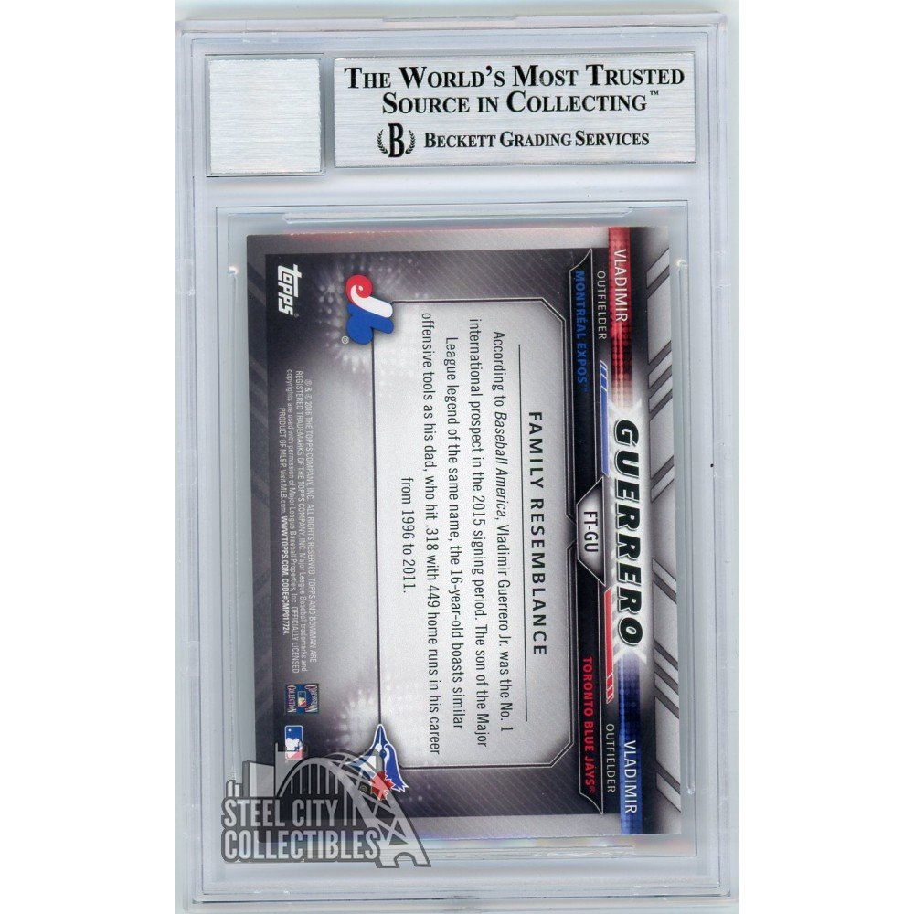 Vladimir Guerrero Vladimir Guerrero Jr 2016 Bowman Family Tree Auto Card  PSA/DNA 10