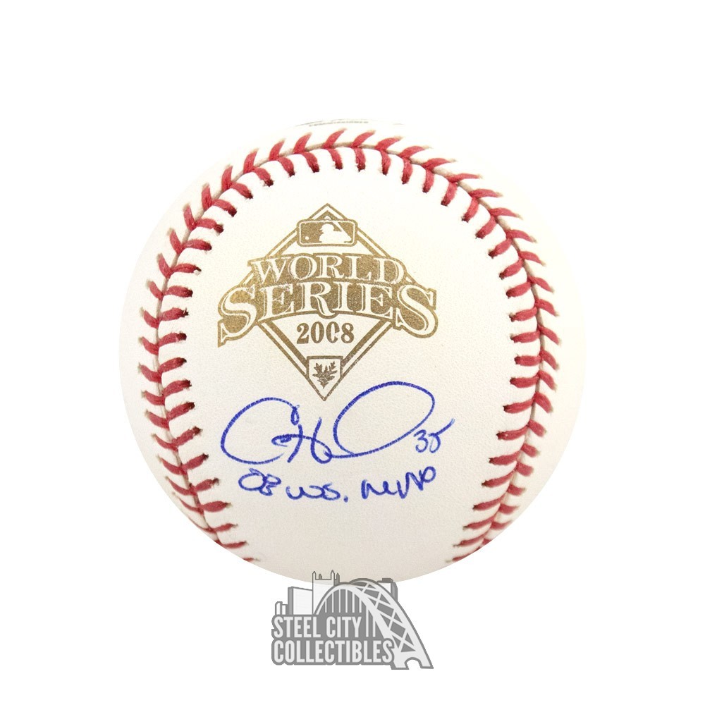 Cole Hamels Autographed 2008 WS Logo Baseball