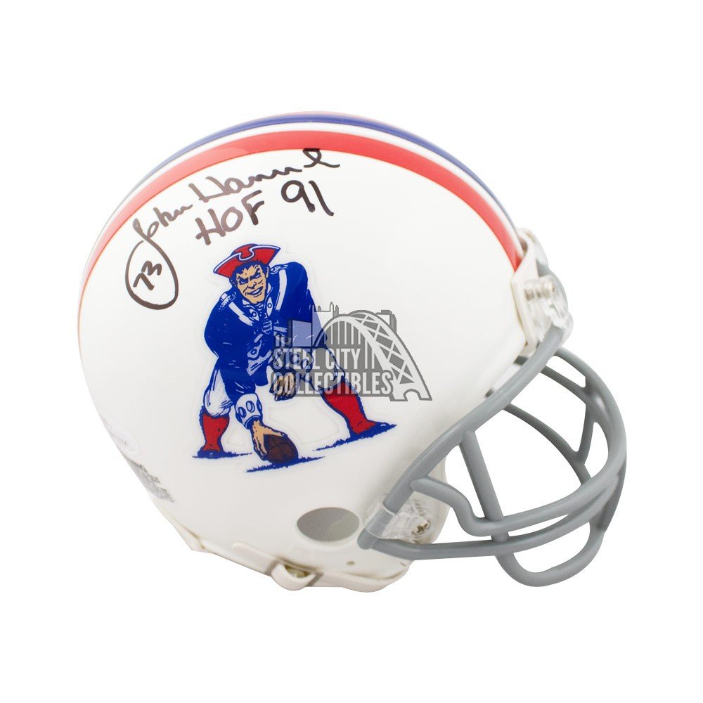 : JOHN HANNAH NEW ENGLAND PATRIOTS HOF 01 THROWBACK SIGNED MINI  HELMET PSA : Collectibles & Fine Art