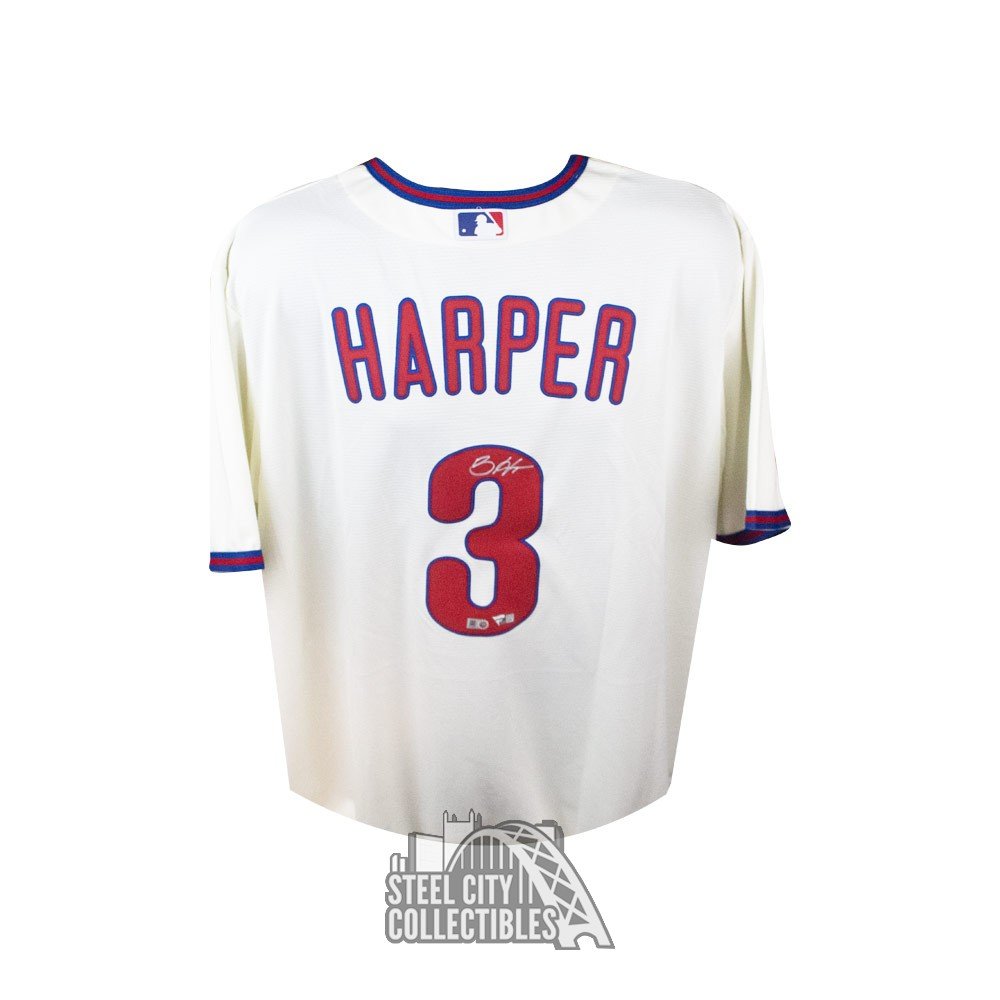 Bryce Harper Autographed Philadelphia Phillies Nike Cream Baseball Jersey -  Fanatics