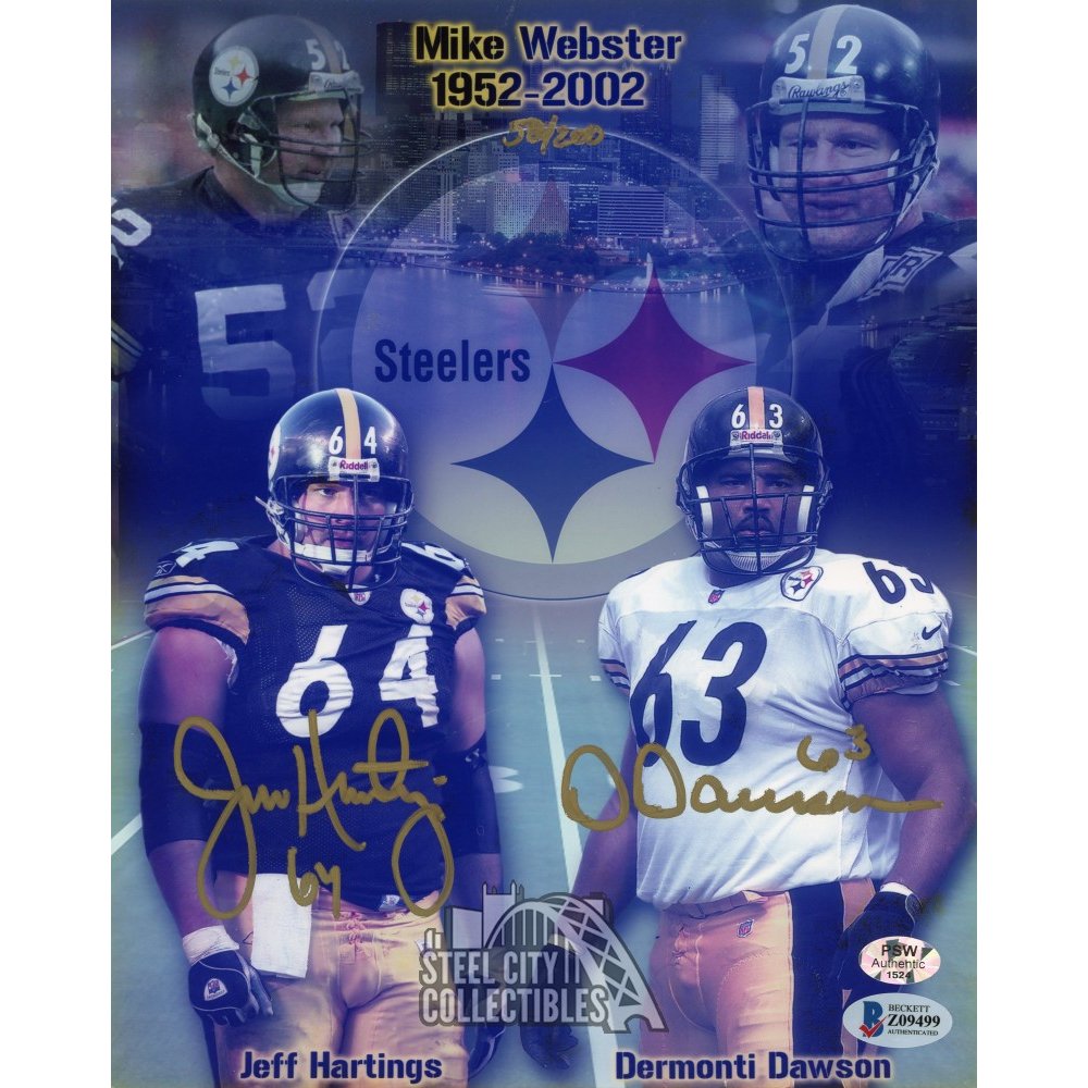 Jeff Hartings & Dermonti Dawson, Pittsburgh Steelers signed 16x20