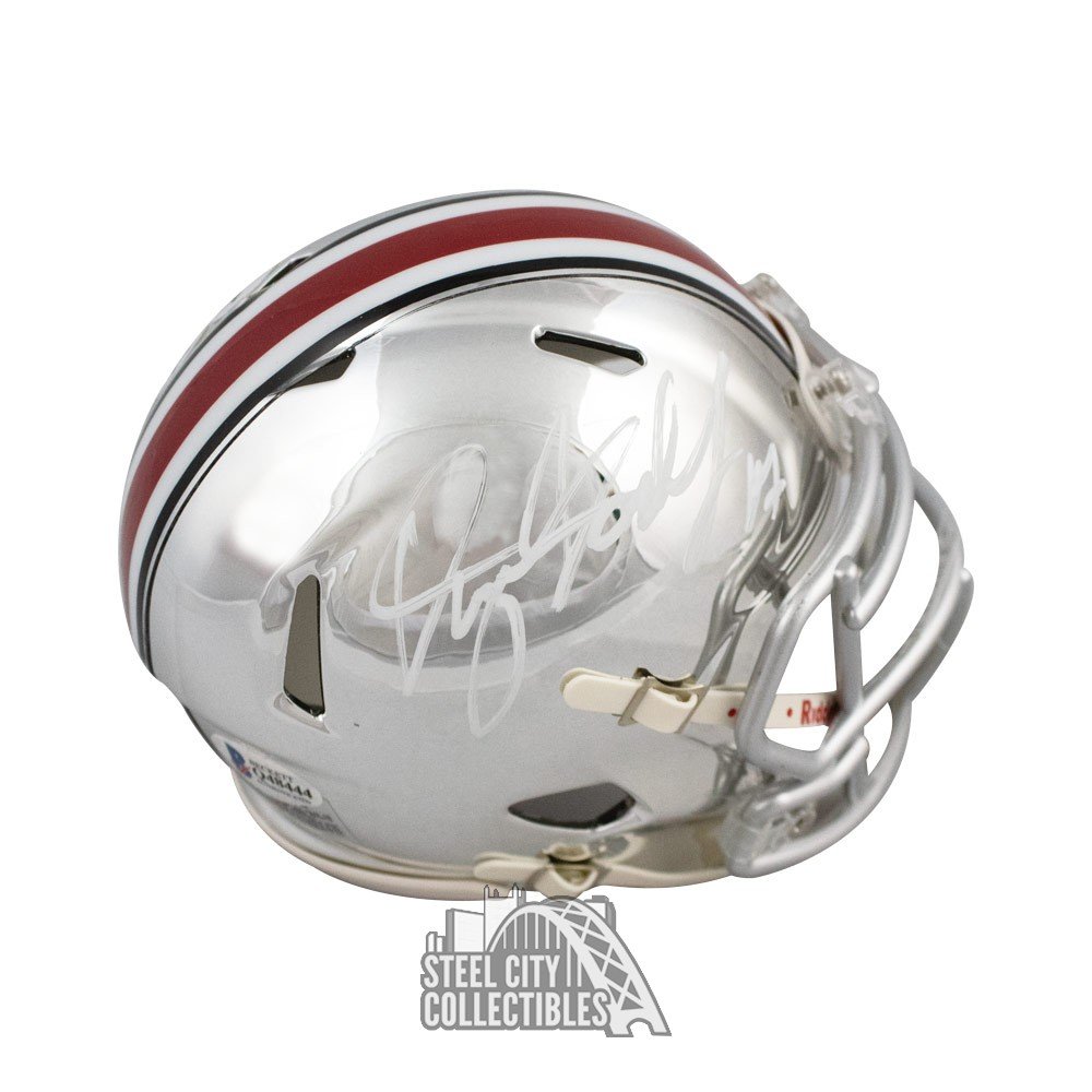 Dwayne Haskins Autographed Ohio State Chrome Mini Football Helmet - BAS COA