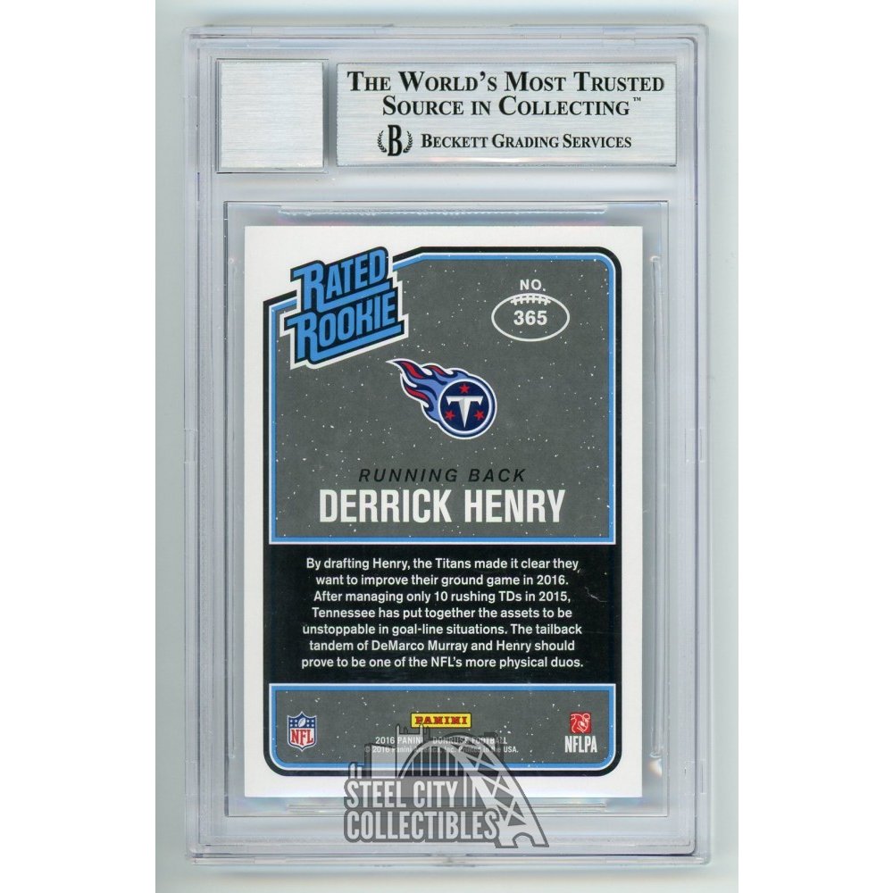 Derrick Henry 2016 Donruss Mint RATED ROOKIE Card #365 Showing this  Tennessee Titans Star in His Blue Jersey