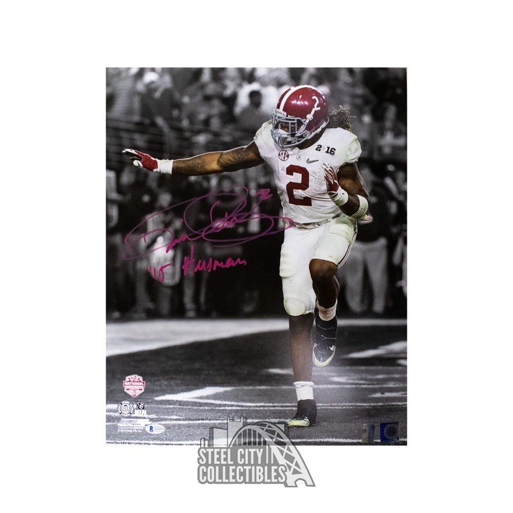 Derrick Henry 15 Heisman Autographed Alabama 16x20 Photo - BAS COA (B&W ...