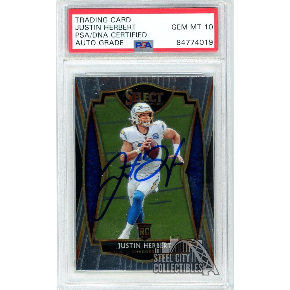 Justin Herbert 2020 Select Premier Level Autograph Rookie Card #144 PSA ...