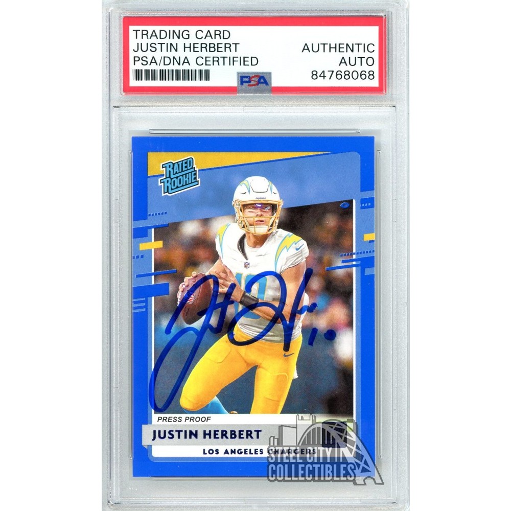 Justin Herbert Los Angeles Chargers Autographed 2020 Panini