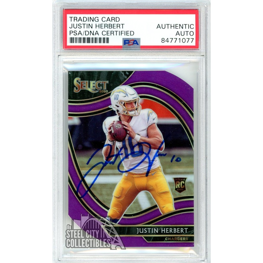 Justin Herbert Autographed 2020 Select Certified Rookie Card #4