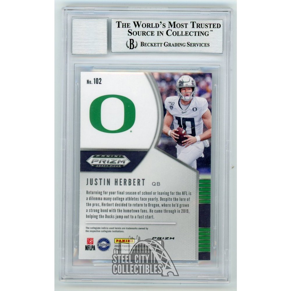 Justin Herbert 2020 Panini Prizm Draft Picks #102 RC (PSA 10