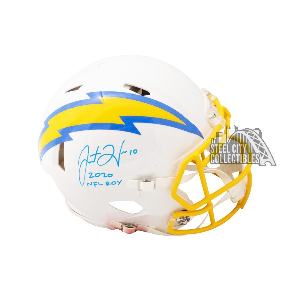 Justin Herbert 2020 NFL ROY Autographed Chargers Speed Authentic Full-Size  Helmet - BAS