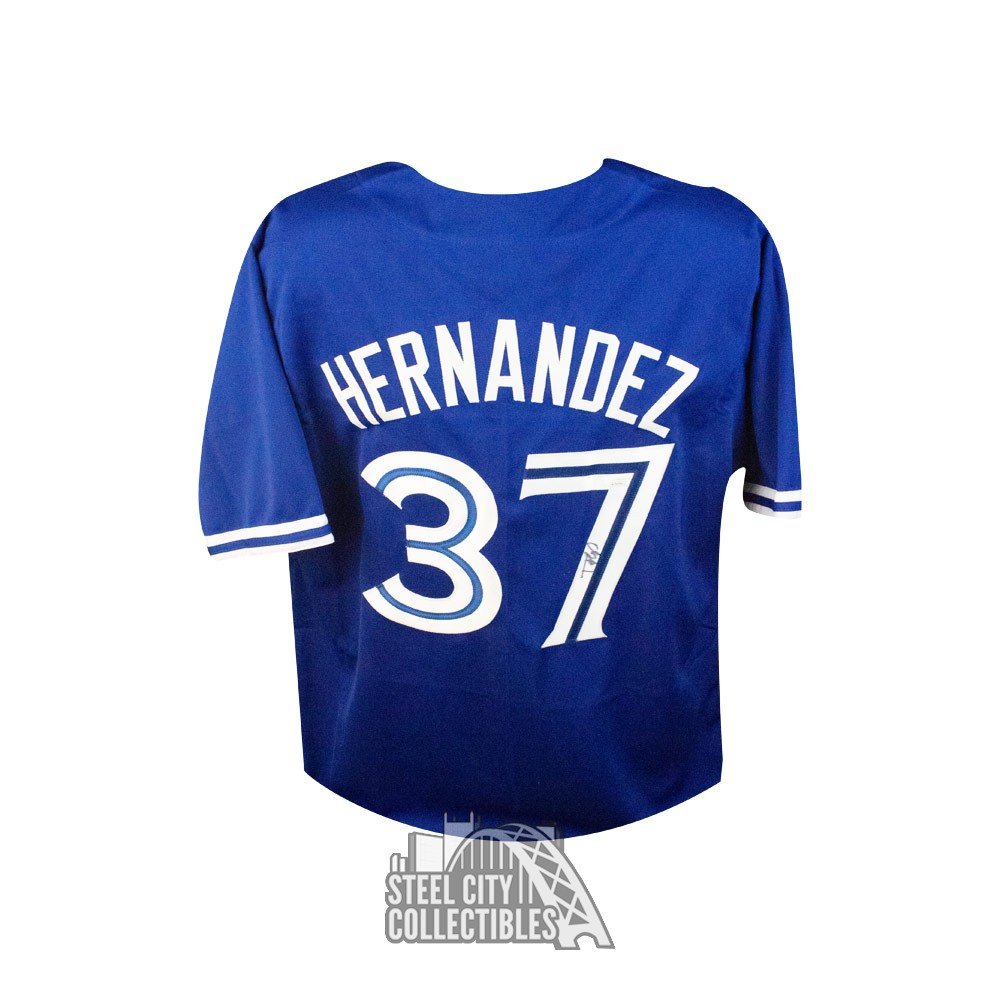 Teoscar Hernandez Autographed Toronto Blue Custom Baseball Jersey - JSA COA