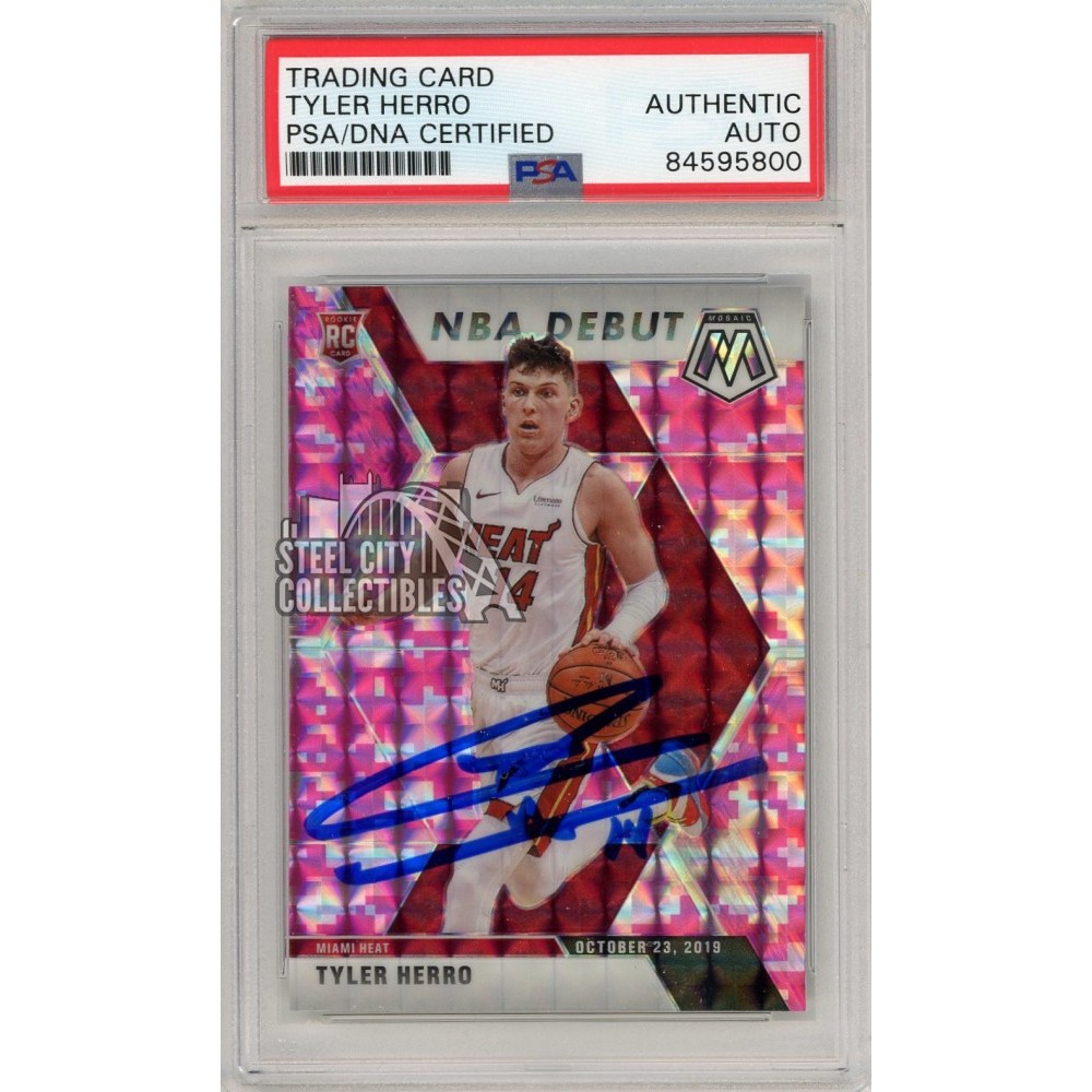 Tyler Herro 2019-20 Panini Mosaic Debut Pink Autograph Rookie Card #280  PSA/DNA