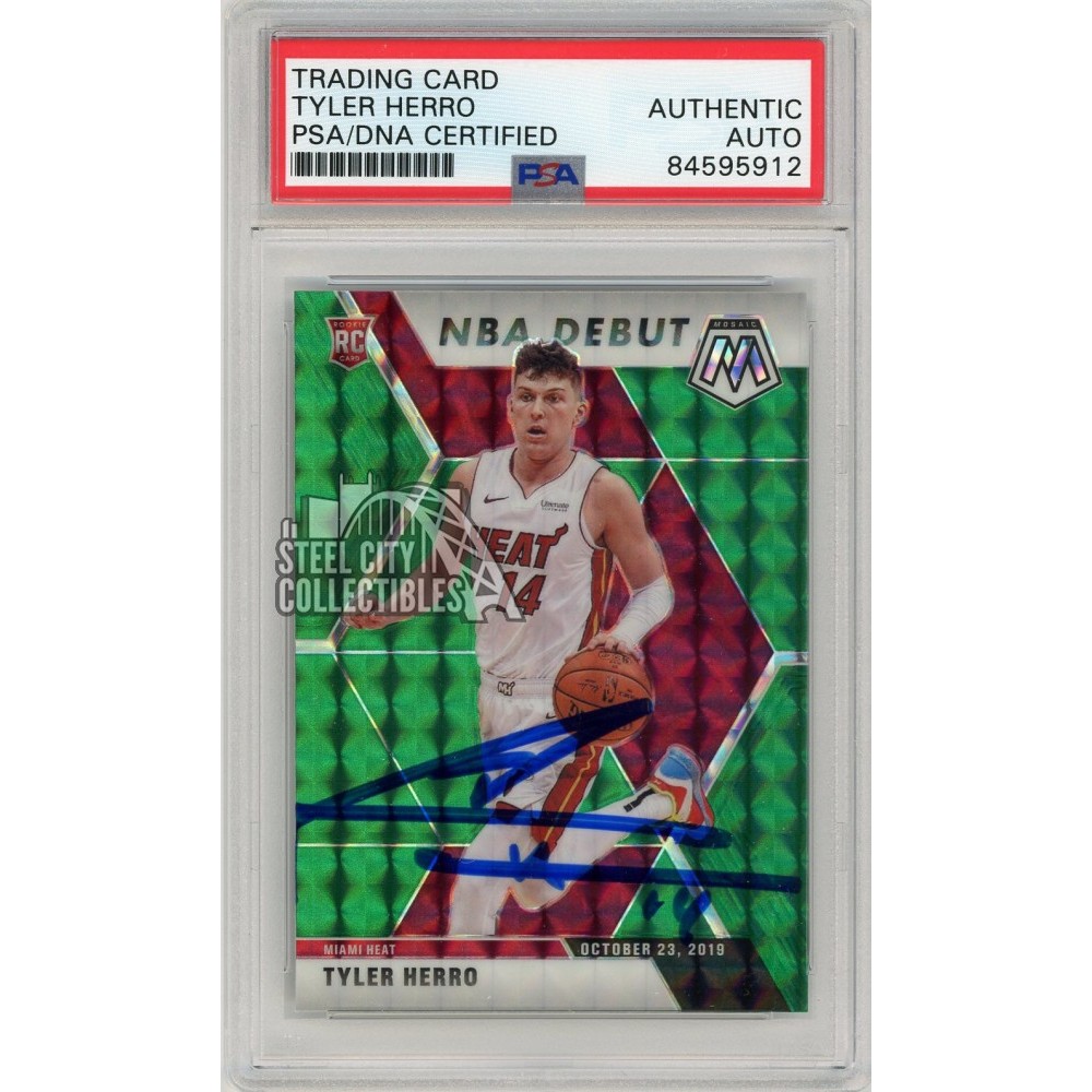 Tyler Herro Signed 2019-20 Panini Mosaic #280 RC (PSA)