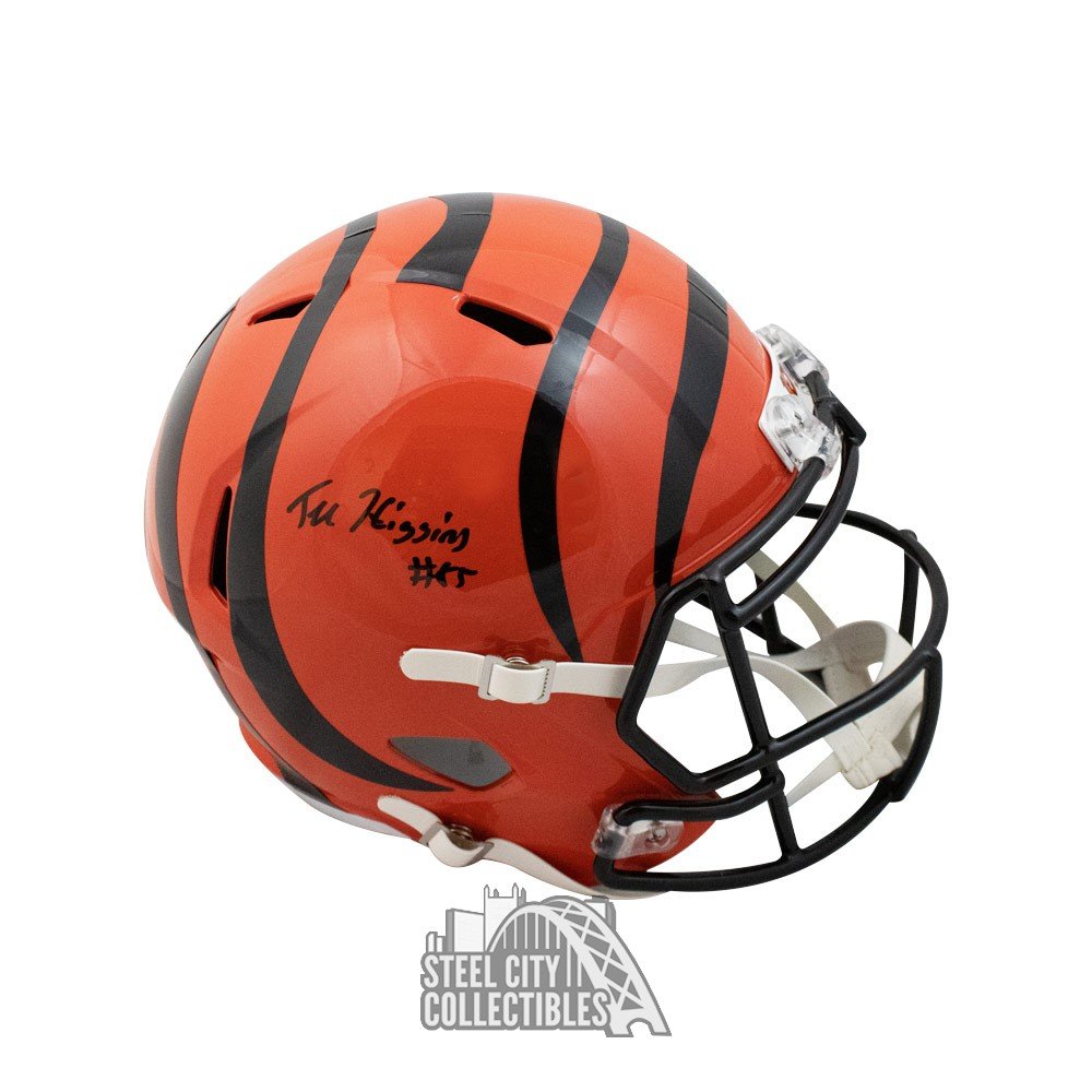 Tee Higgins Autographed Cincinnati Bengals Lunar Eclipse Replica Full-Size  Football Helmet - BAS (Orange Ink)