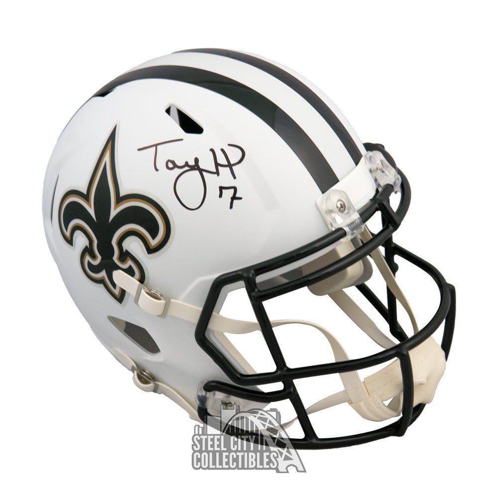 Taysom Hill Autographed Mini Helmet - New Orleans Saints Eclipse