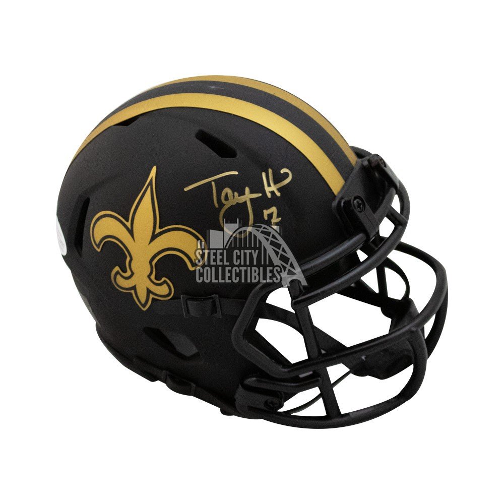 Taysom Hill Autographed New Orleans Saints Lunar Eclipse Mini Football  Helmet - BAS (Black Ink)