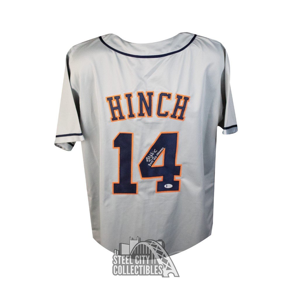 AJ Hinch Autographed Houston Custom Navy Baseball Jersey - BAS COA