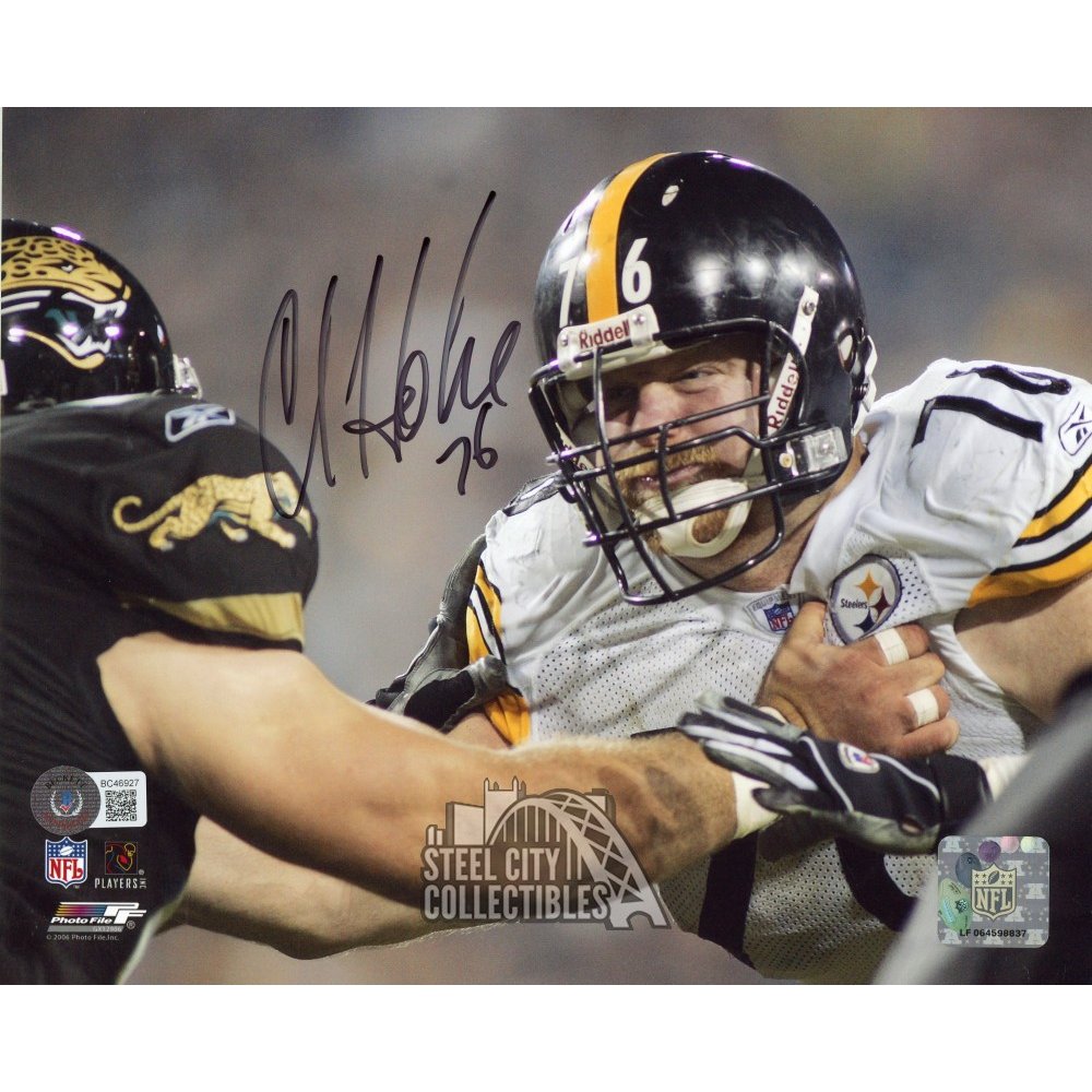 Chris Hoke Autographed Pittsburgh Steelers 8x10 Photo - BAS (Black Ink)