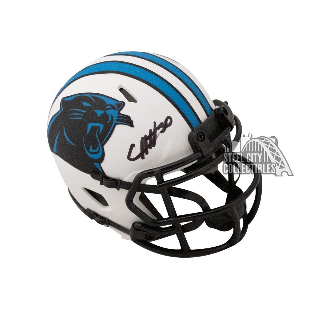 CHUBA HUBBARD NFL CAROLINA PANTHERS AUTOGRAPHED SIGNED newest MINI HELMET BECKETT COA