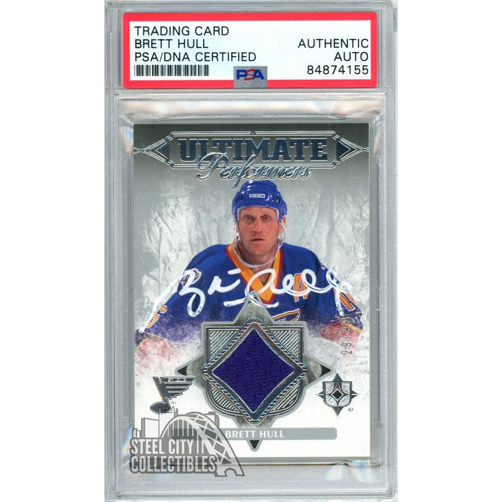 Brett Hull 2016-17 Upper Deck Ultimate Collection Autograph Jersey Card ...