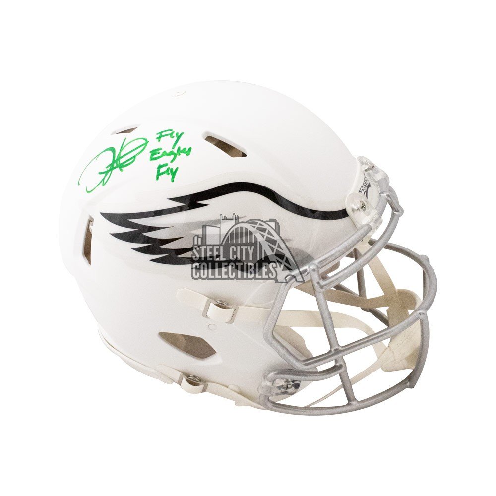 Jalen Hurts Fly Eagles Fly Autographed Eagles Lunar Eclipse Authentic  Full-Size Football Helmet - BAS (Green Ink)